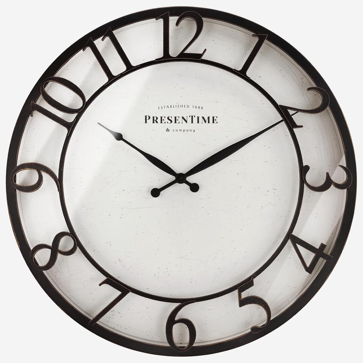 Presentime & Co 21" Farmhouse Series Wall Clock, Vintage Style, Retro Clock