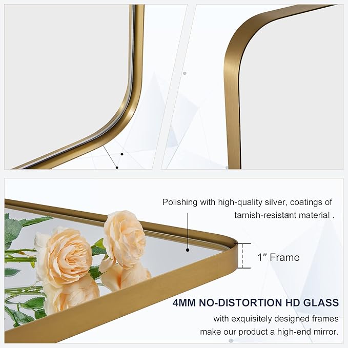 ANDY STAR Gold Bathroom Mirrors