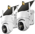 4G LTE Cellular Solar Security Camera Wireless Outdoor, 2 PCS 360°Live View