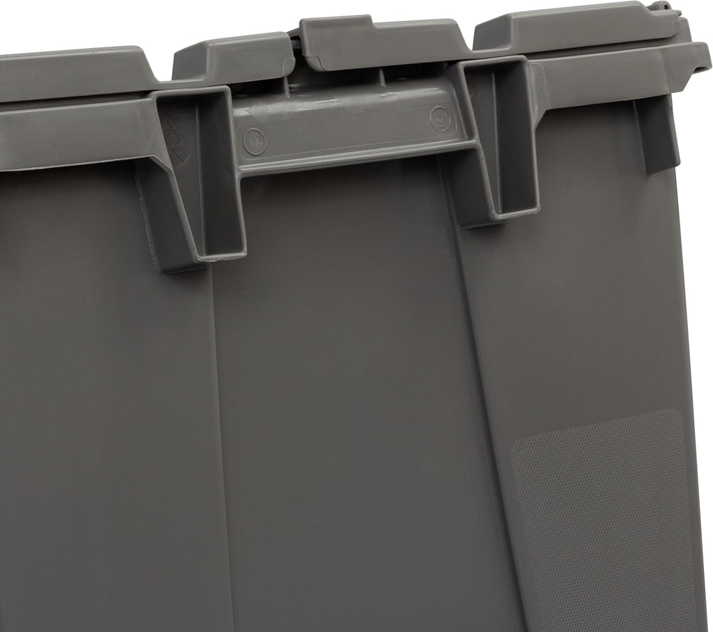 Buckhorn 12G Industrial Plastic Storage Container, Lid Attached, Stackable