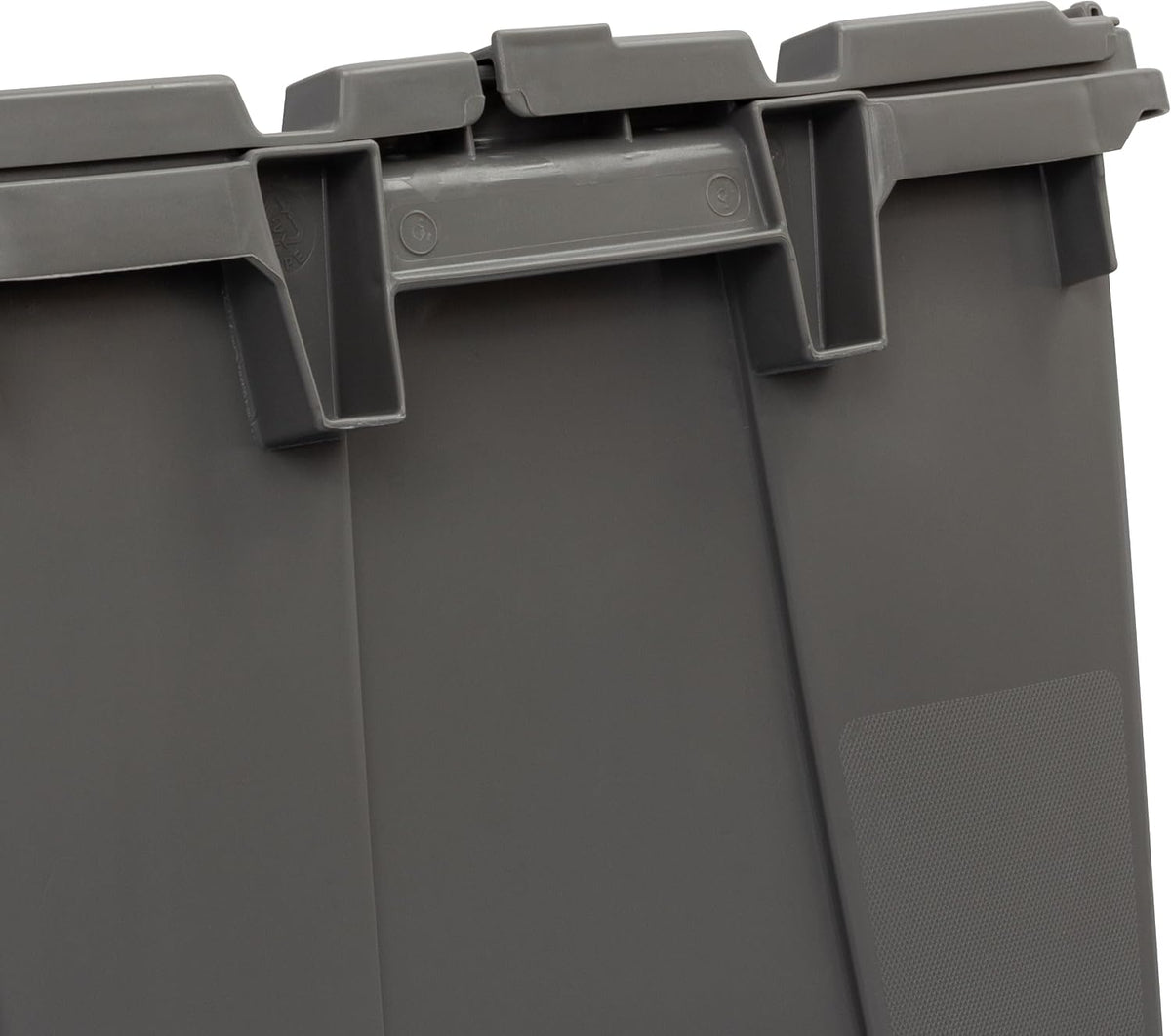 Buckhorn 12G Industrial Plastic Storage Container, Lid Attached, Stackable