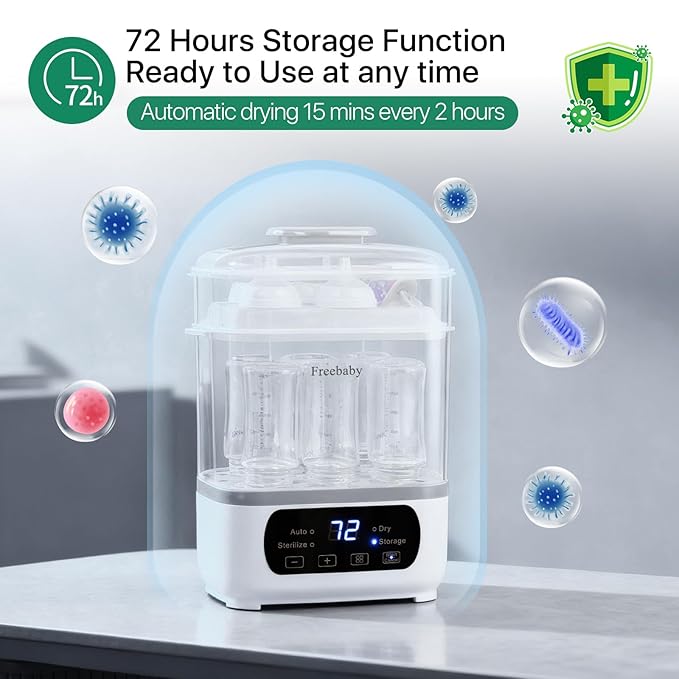 Freebaby Baby Bottle Steamer and Dryer, All-in-One Sterilizer and Dryer