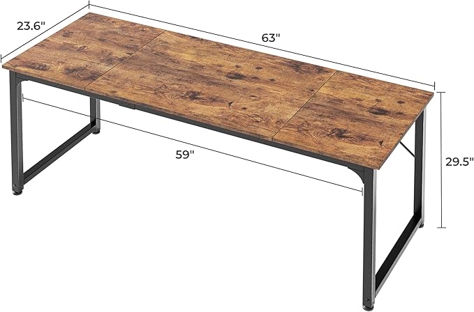 Huuger Computer Desk, 63 Inch Office Desk, Gaming Desk