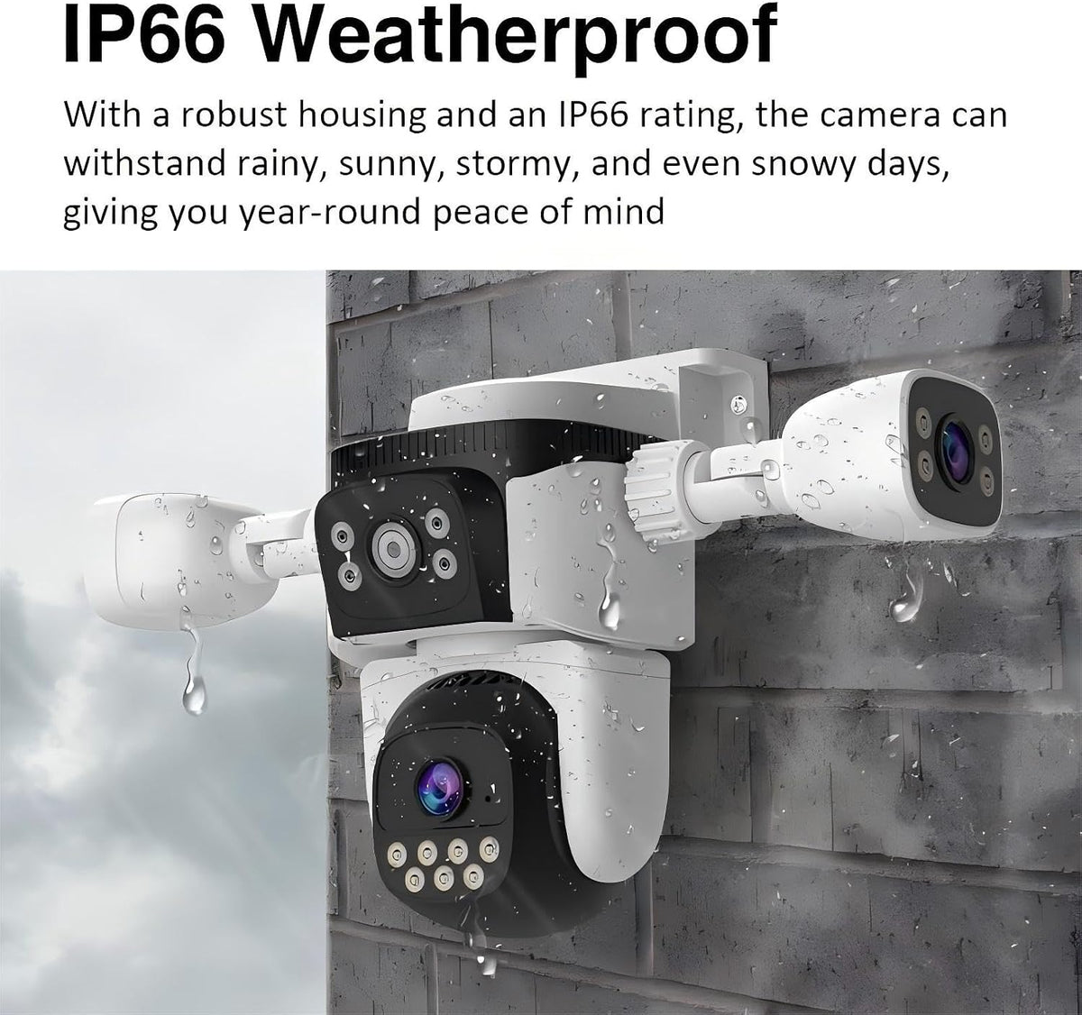 eversecu triple lens wifi ptz security camera, three, close-up detail