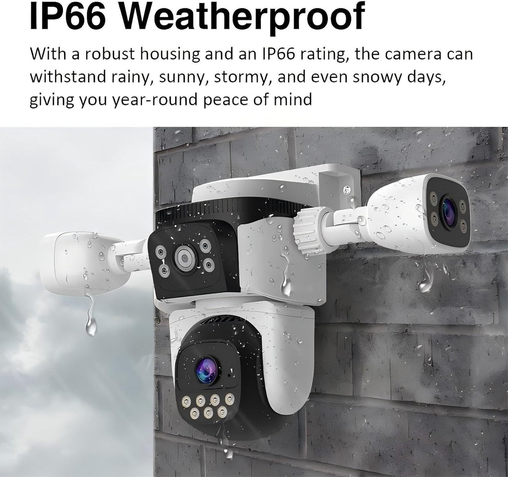 eversecu triple lens wifi ptz security camera, three, front angle view