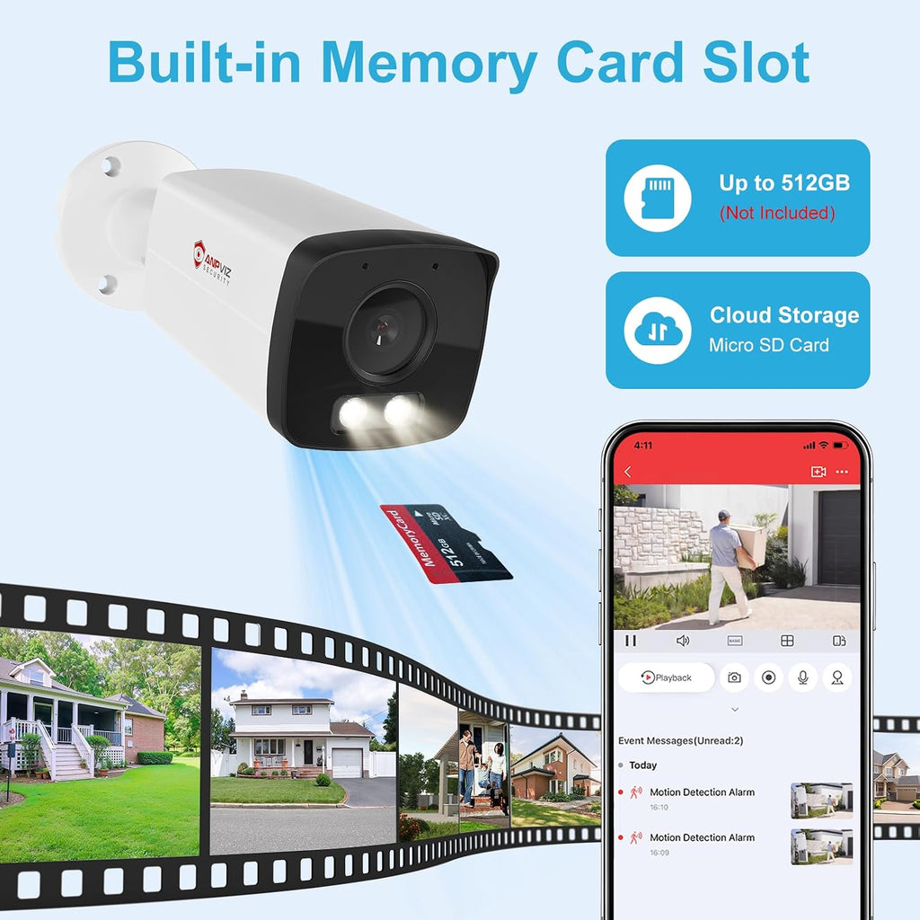 anpviz 4k poe ip bullet camera with smart, side view