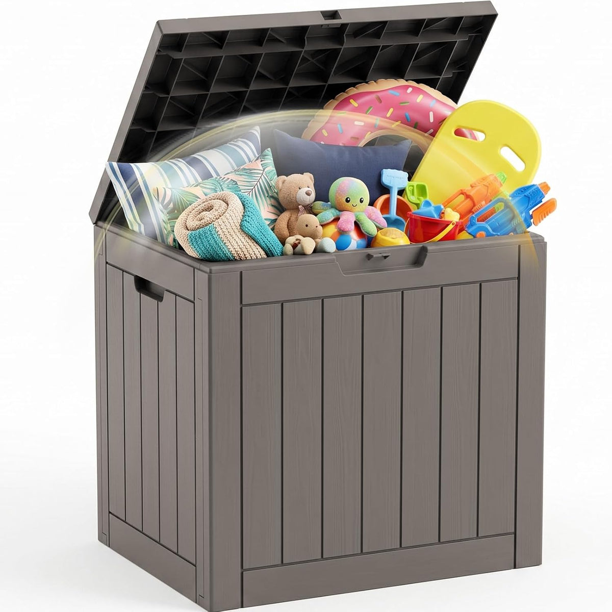 EFU Outdoor Storage Box 45 Gallon Deck Box, Waterproof Resin