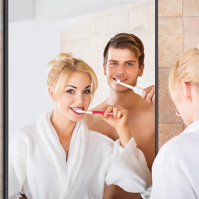 Black Bathroom Mirror for Wall, 72x30 Inch Rectangle Mirrors