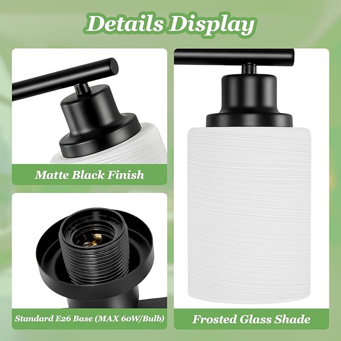Guliaofo 4-Light Bathroom Light Fixtures, Modern Kitchen Light Fixtures Wall