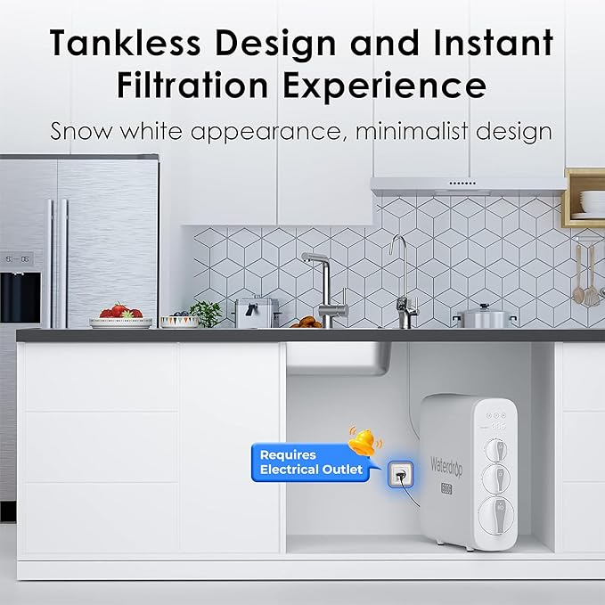 Waterdrop G3P600 Reverse Osmosis System, 8 Stage Tankless Reverse Osmosis Water