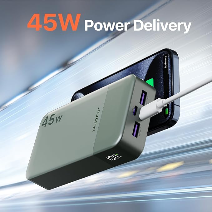 JUOVI J2621 Power Bank Portable Charger 20000mAh 45W, PD 3.0 QC 4.0 Fast