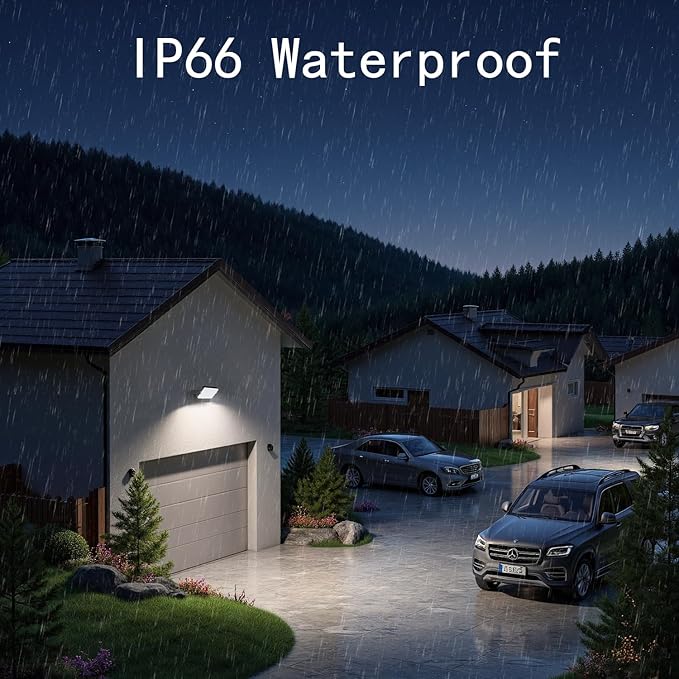 WISELUME 60W LED Outdoor Wall Light – 360° Adjustable Head, Motion Sensor