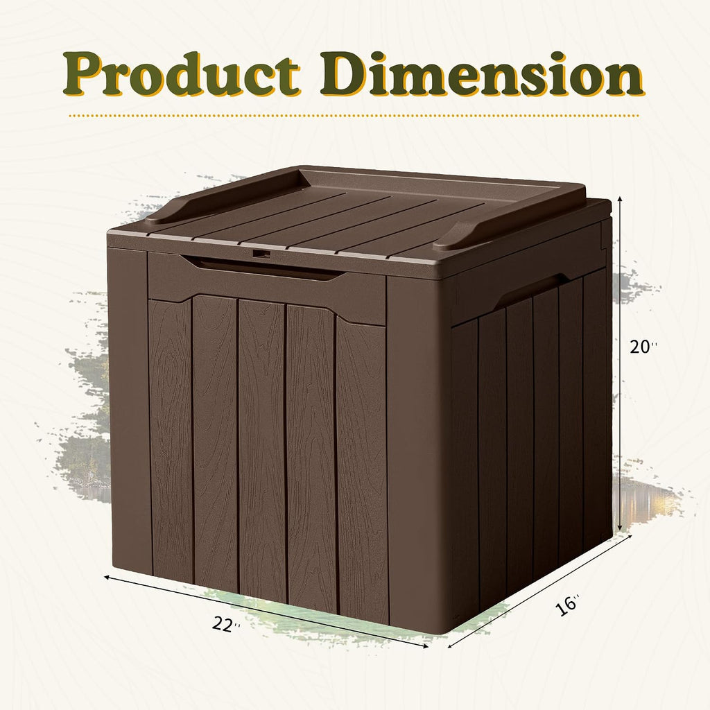 devoko 31 gallon waterproof outdoor storage box resin on a desk or shelf