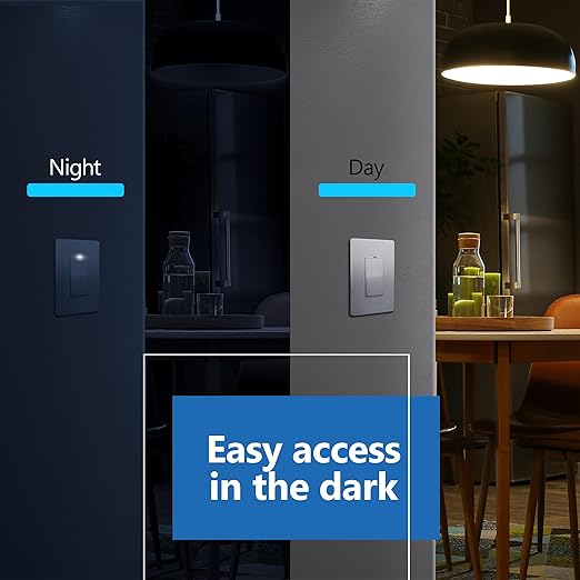 LIDER Minimalist Design Matte Finish Lighted Decorator Switch, Frameless Paddle (5-Pack)