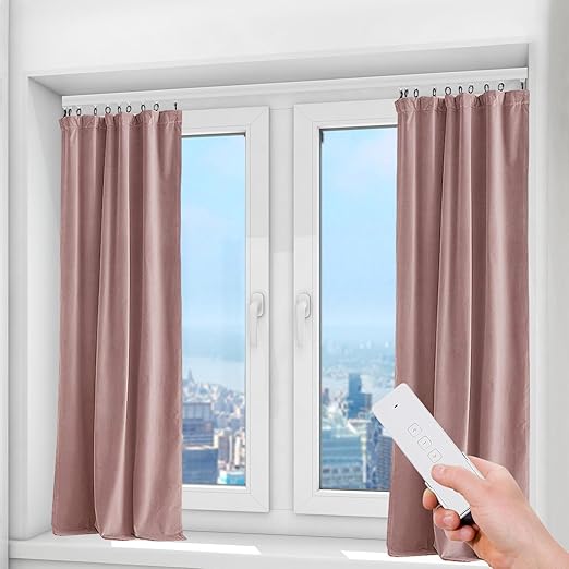 Smart Curtain Motor with Remote, Compatible with Alexa & Google Home App Control