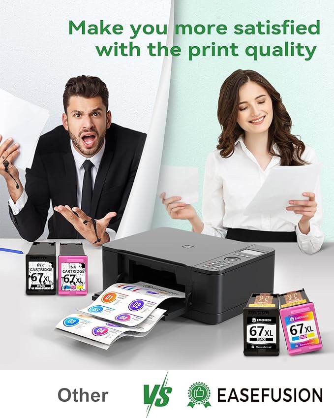EaseFusion 67XL Ink Cartridges Black/Color Combo Pack Replacement