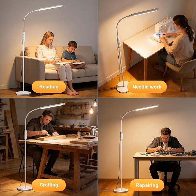 Bright LED Eye-Protecting Reading Floor Lamps