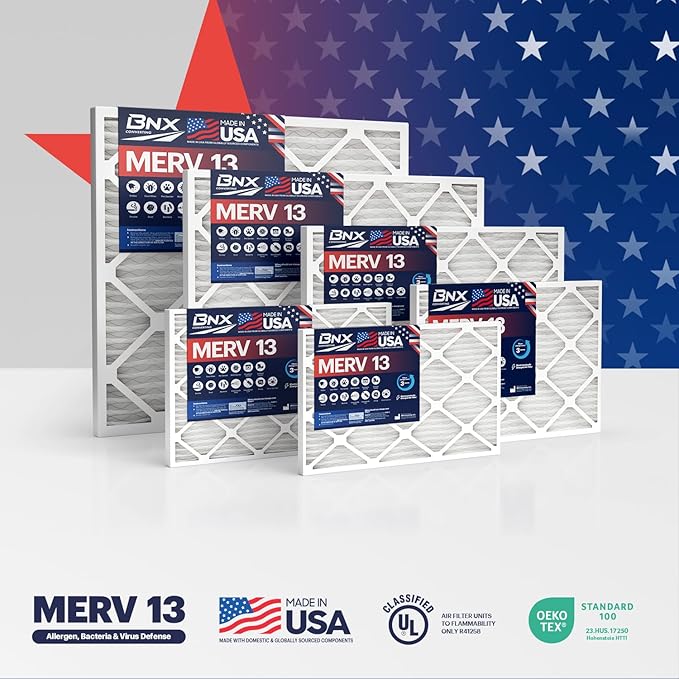 BNX TruFilter 24x30x1 Air Filter MERV 13 (4-Pack)