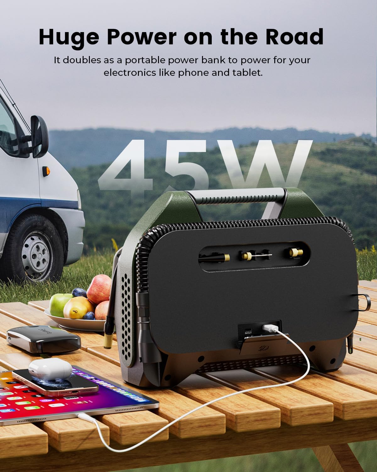 ETENWOLF VORTEX S7 Tire Inflator for Heavy-duty Vehicle with 38400 mAh