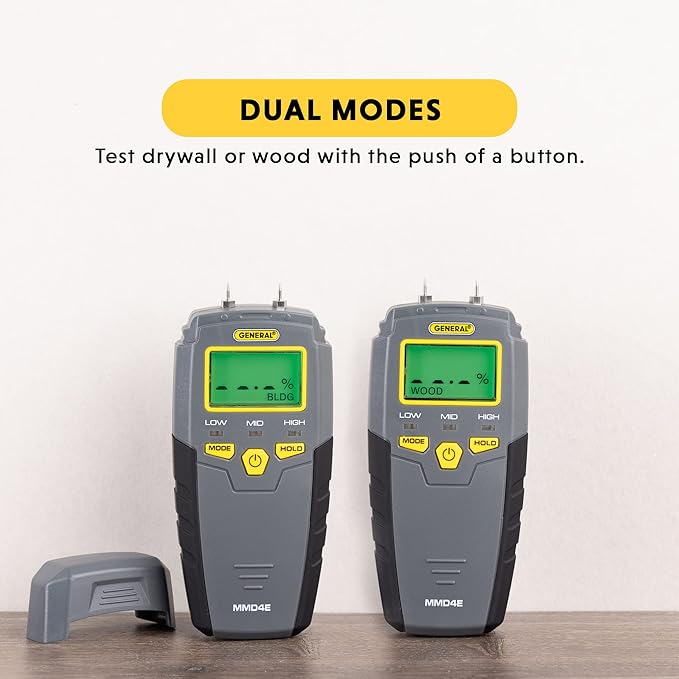 General Tools MMD4E Digital Moisture Meter, Water Leak Detector, Moisture Tester