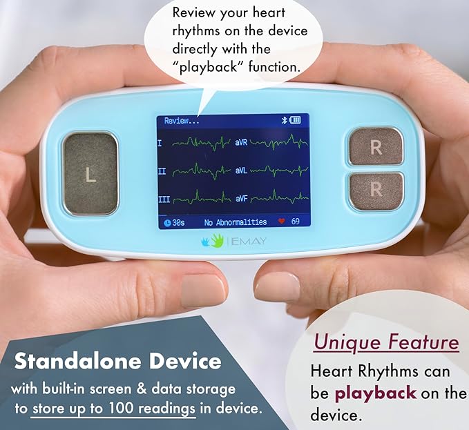 EMAY 6L Portable ECG Monitor | Record ECG and Heart Rate in 6 Channels |