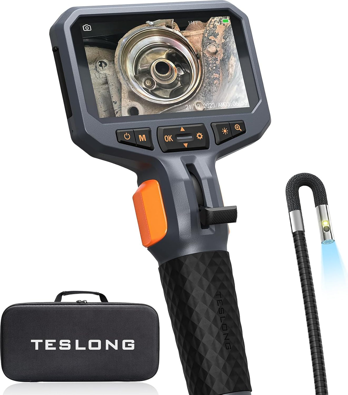 Articulating Borescope with Dual Lens Endoscope Camera, Teslong Two-Way
