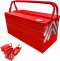 YATOINTO Metal Cantilever Tool Box 18 Inch, 3 Layers 5 Tray Portable Fold Out Tool Box Organizer Storage for Home Studio Auto Repair Factory 18" * 8 "* 8"