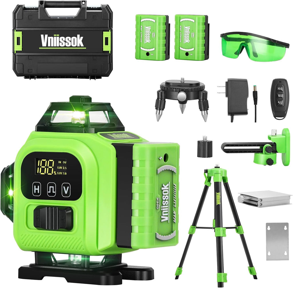 16 Line Laser Level 360 Self Leveling, 4x360°Professional 4D Green Cross Line