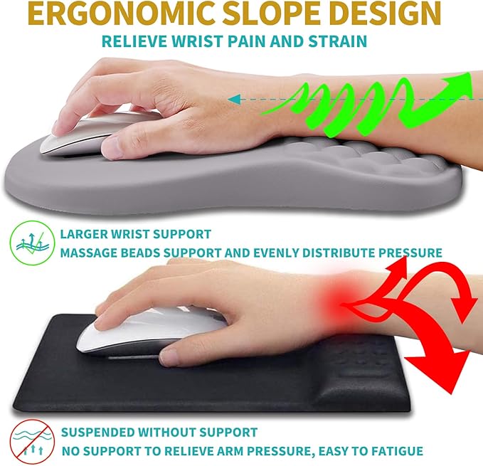 Hokafenle 2 In 1 Ergonomic Mouse Pad Wrist Support & Wrist Rest