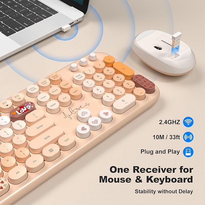 MOFII Wireless Keyboard and Mouse Combo, Full Size 2.4G Plug and Play