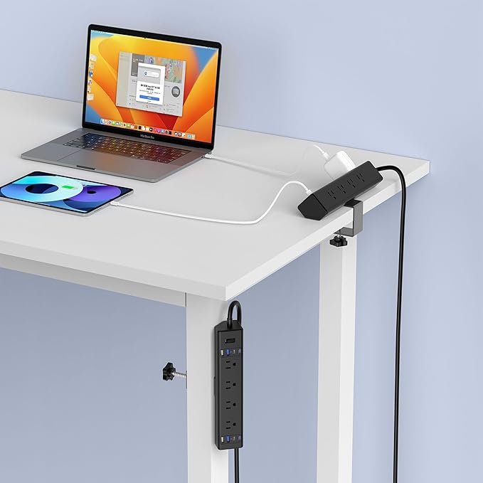 40W Fast Charging Station, Desk Clamp Power Strip 20W USB C, 8 Outlets