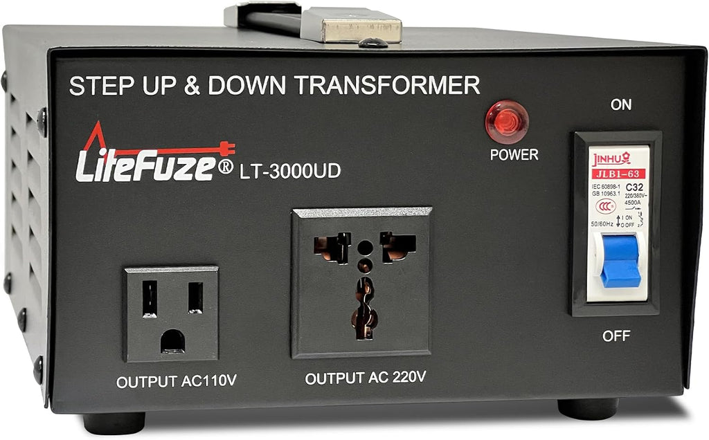LiteFuze 3000 Watt Voltage Converter Transformer Step Up/Down - 110v to 220v /