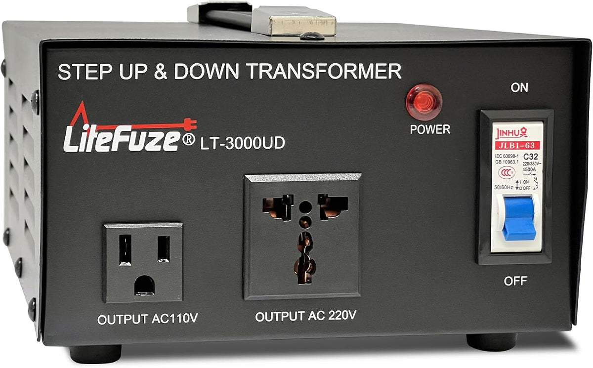 LiteFuze 3000 Watt Voltage Converter Transformer Step Up/Down - 110v to 220v /