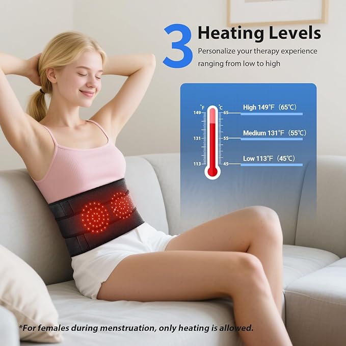 Lower Back Massager with Heat, Heating Pad