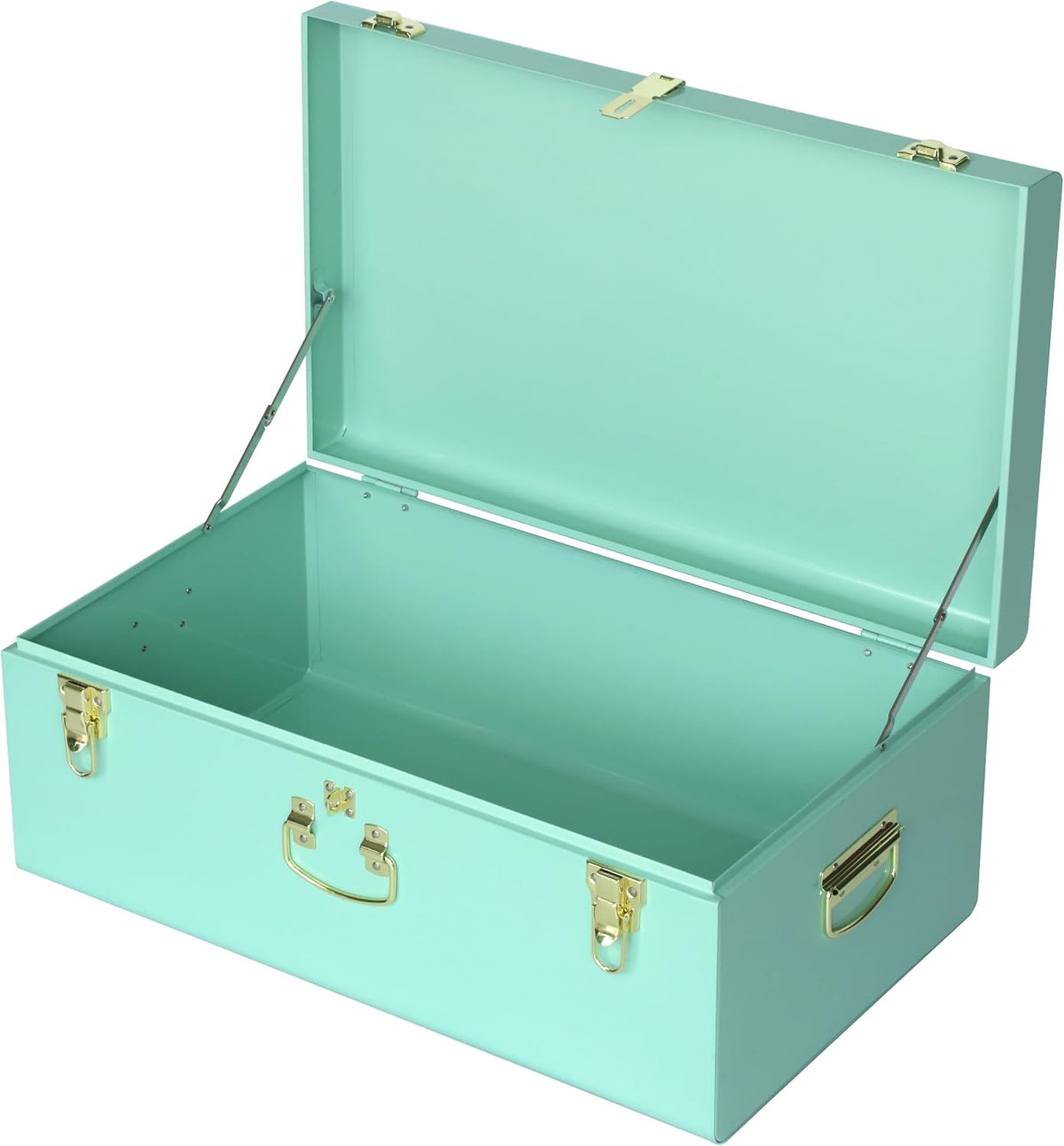 Vixdonos Large Metal Trunk Decorative Storage Box College Dorm Chest with Handle
