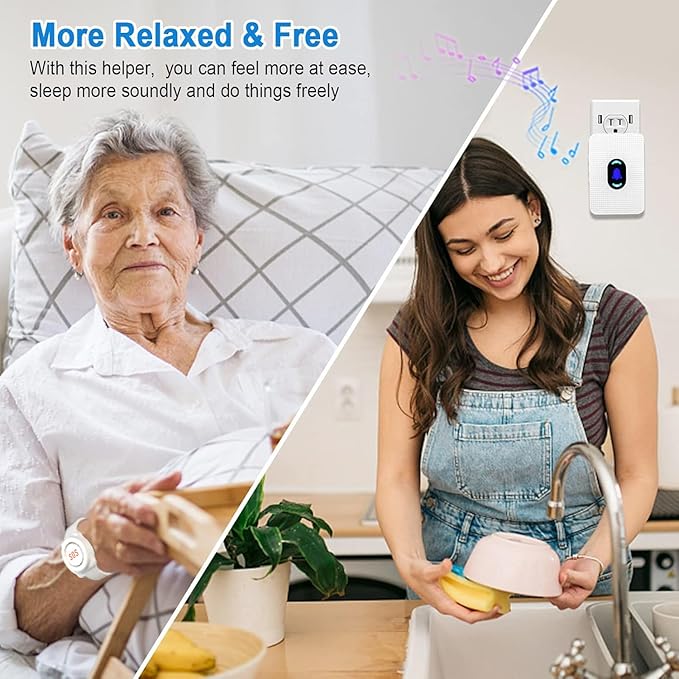 Daytech Wireless Caregiver Pager Wrist Call Button Personal Help Alert Pager