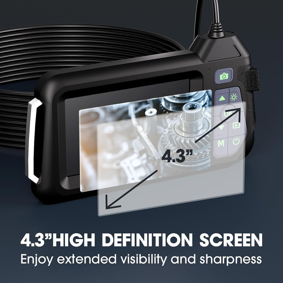 endoscope camera with light,triple lens 1080p hd borescope,16.4ft/5m shown in use