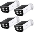 Cinnado 4Pack Solar Wireless Outdoor Cameras Home Security 2K Battery Wi-Fi