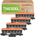 swiss toner Compatible TN830XL TN830 TN830 XL TN-830 TN-830XL Toner Cartridges (4 Pack)