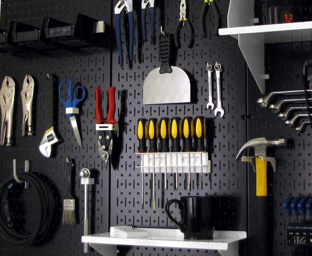 Wall Control 30-P-3232B Black Metal Pegboard Pack - (2) 32" Tall x 16&qu...