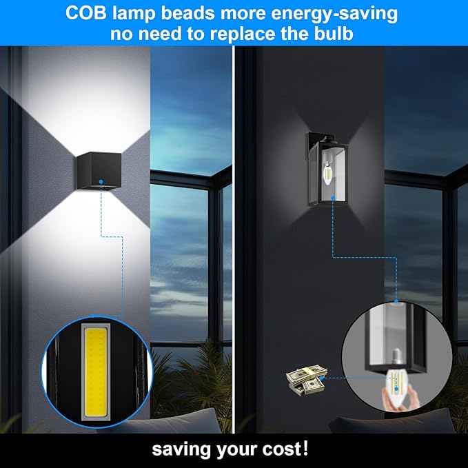 ledmo LED Up and Down Outdoor Wall Lights 20W Anti-Rust Adjustable Modern Wall (2 Pack)