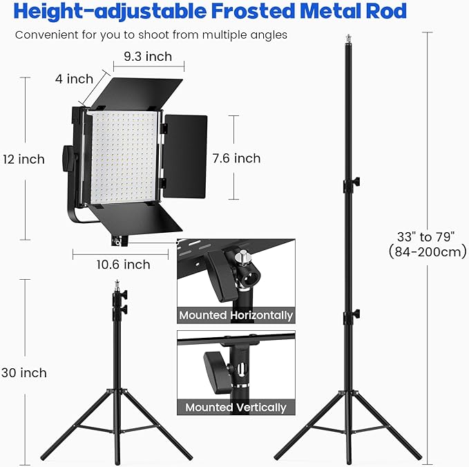 Photography Video Lighting Kit, Upgraded Bi-Color LED Video Studio Lights