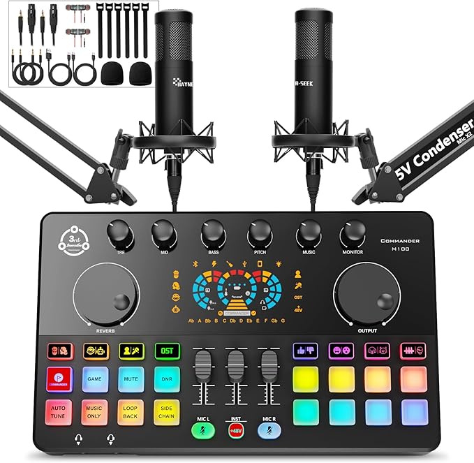 Podcast Equipment Bundle for 2, Audio Interface