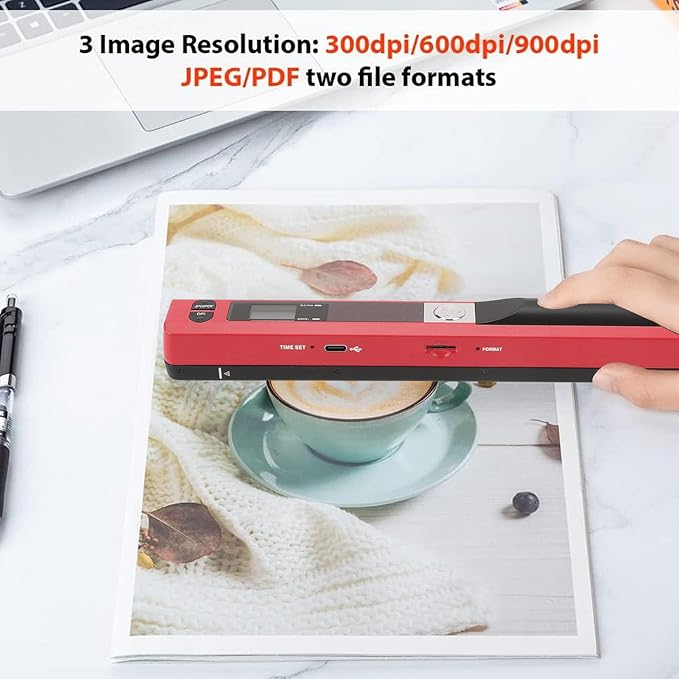 Ymiko A4 Document Scanner Portable High Resolution 900 DPI Multifunctional