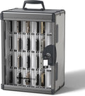 Glosen 36 Slots Cell Phone Locker, Portable Mobile Phone Storage Box [Wall Mounted] [Aluminum Alloy] Cell Phone Lock Box with Key & Handle for School,Classroom, Office, Exam (Black)