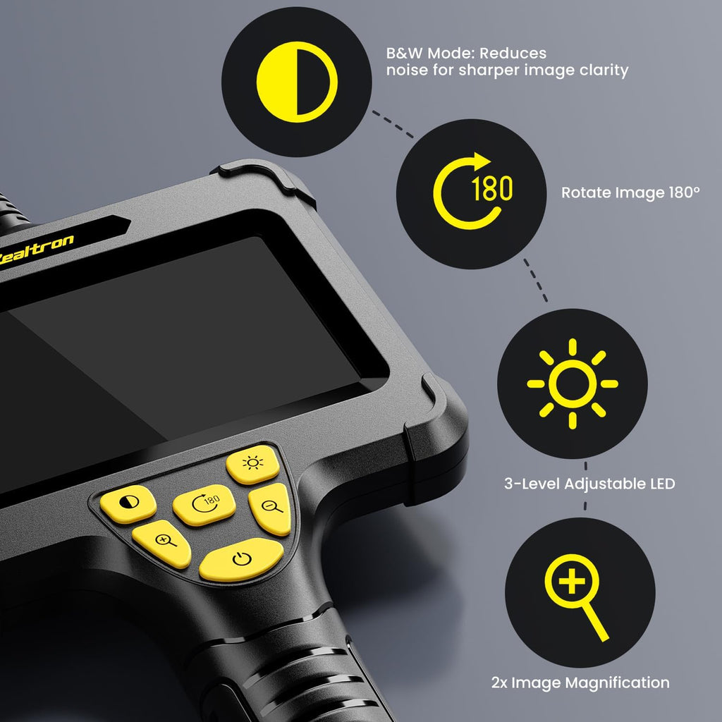 handheld endoscope camera with light – 16.5ft semi-rigid shown in use
