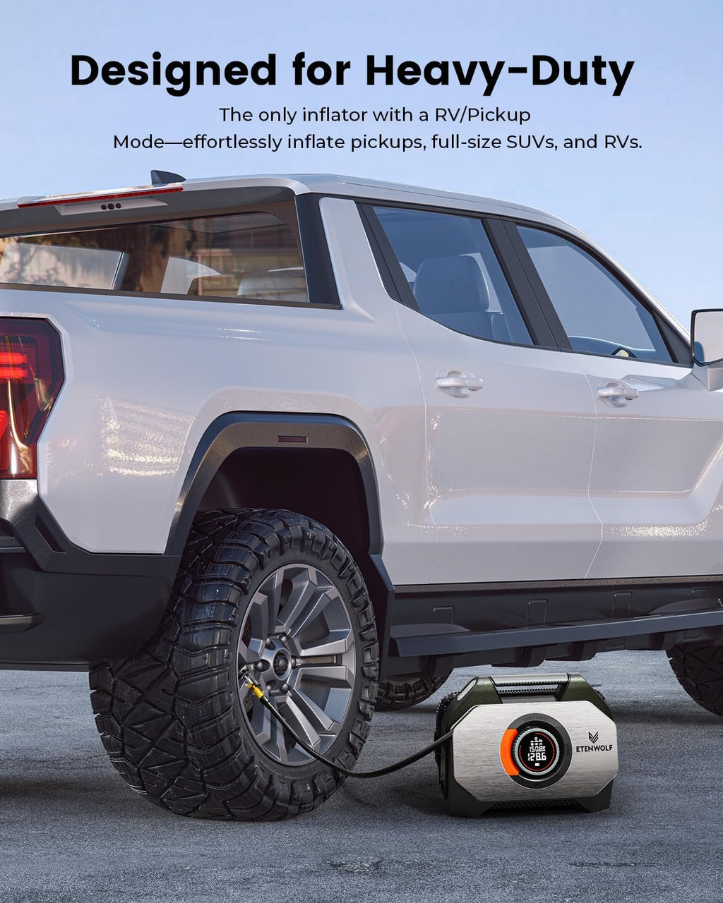 ETENWOLF VORTEX S7 Tire Inflator for Heavy-duty Vehicle with 38400 mAh