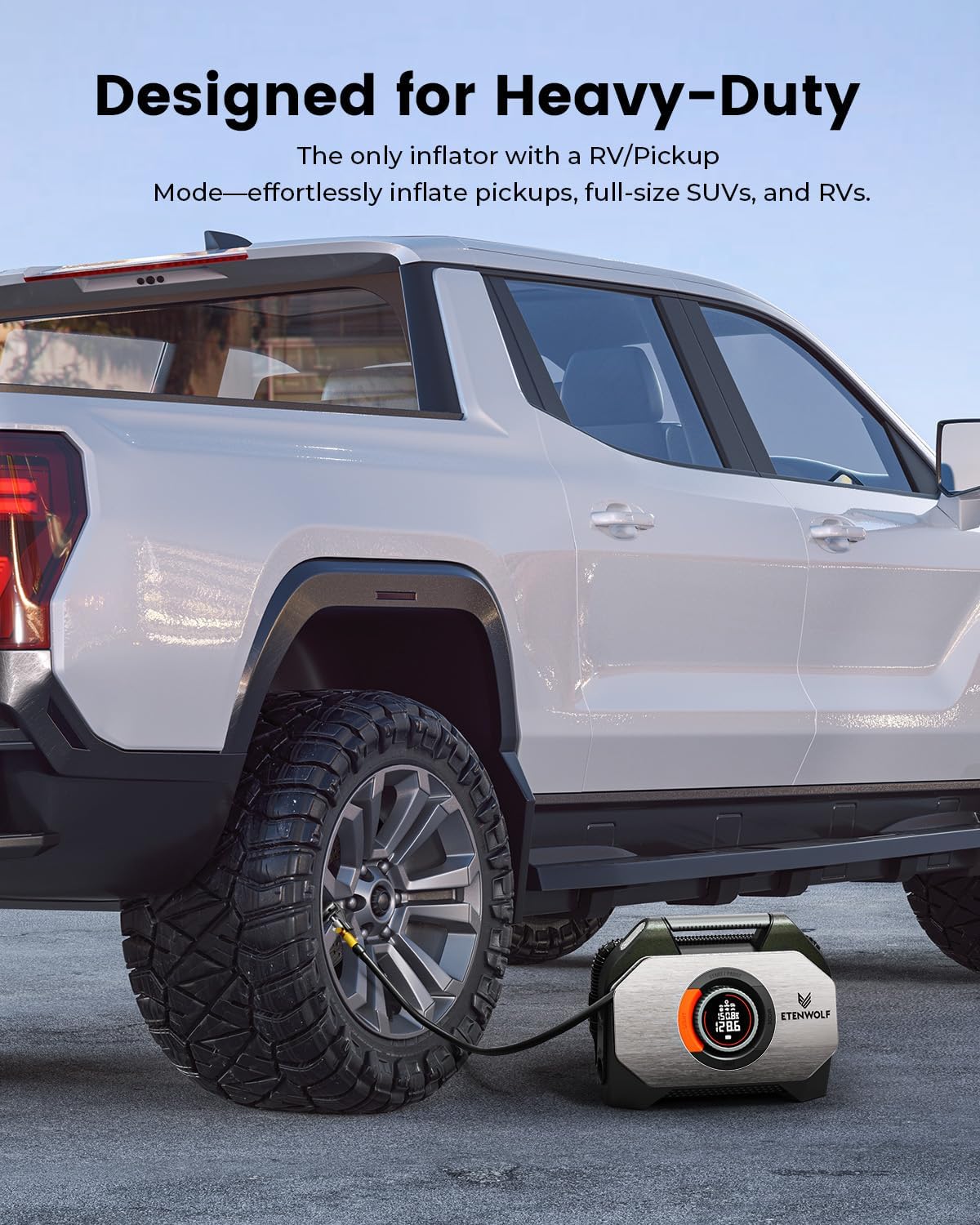 ETENWOLF VORTEX S7 Tire Inflator for Heavy-duty Vehicle with 38400 mAh