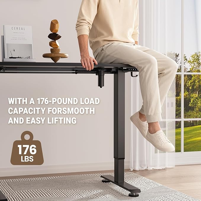 Veken 47.2" Standing Desk, Adjustable Height Office Desk