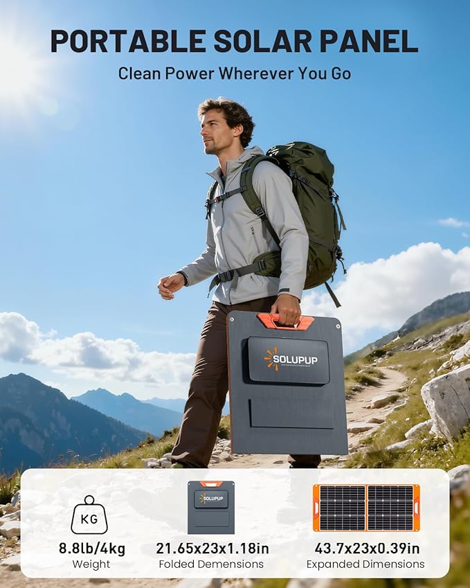 100W Portable Solar Panel for Power Station, 19.8V Foldable Solar Charger